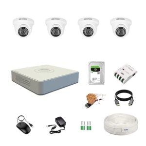 Hikvision 4 Dome camera Full Set Up Combo Kit